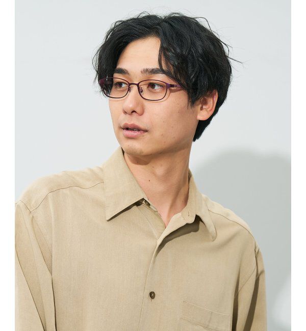  「ウェリントン型 メガネ | メタル 大人可愛い 伊達メガネ レディース レンズ交換券付」|メガネ|パープル2