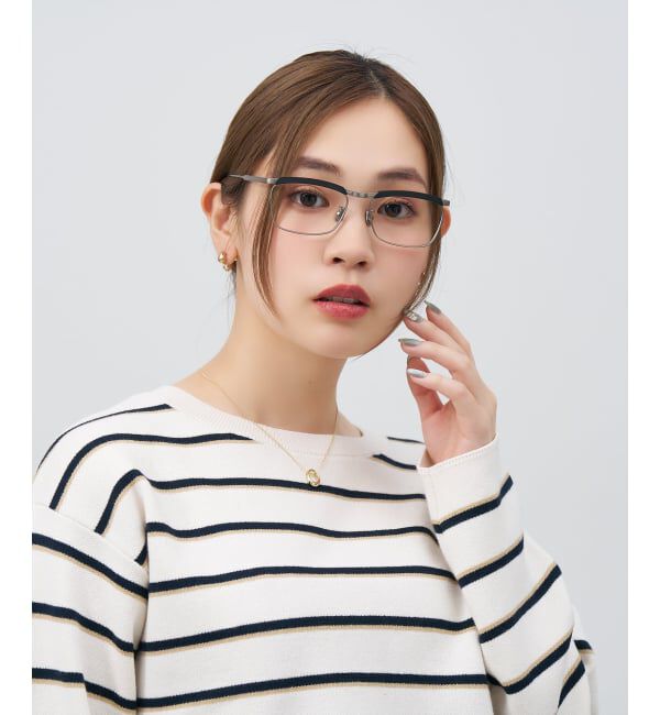  「メガネ | チタン アルミ製 軽量 メタル ナイロール 伊達・度付き ユニセックス Zoff  レンズ交換券付」|メガネ|