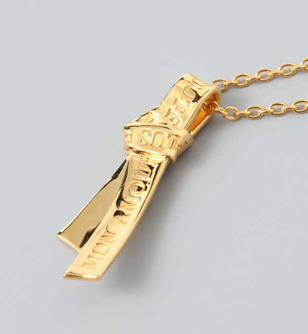 JUPITER「【SV925】タイリボンモチーフネックレス/ペア/ゴールド」|ネックレス|