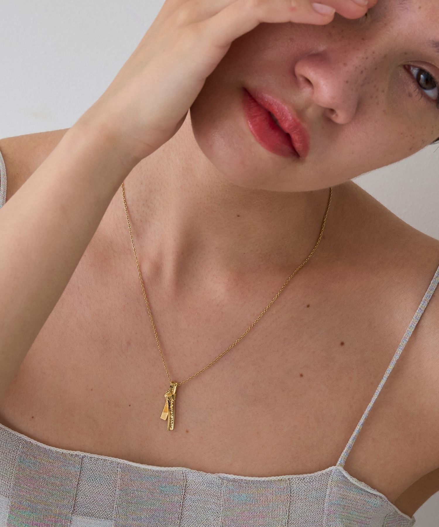 JUPITER「【SV925】タイリボンモチーフネックレス/ペア/ゴールド」|ネックレス|