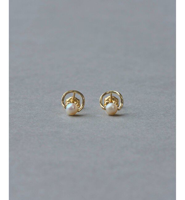 ete「K10YG パール サークル ピアス」|ピアス|イエローゴールド