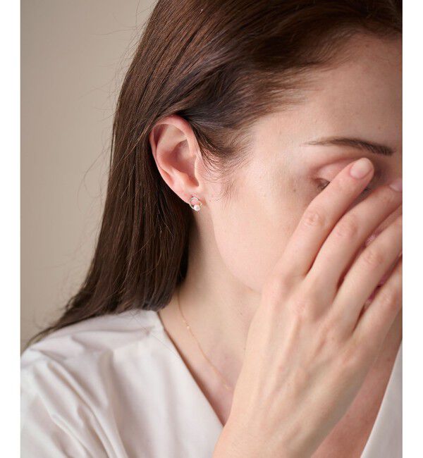 ete「K10YG パール サークル ピアス」|ピアス|