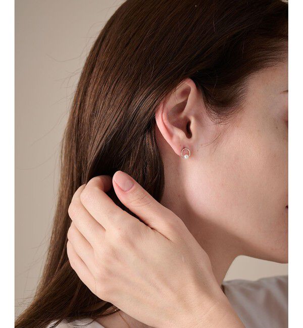 ete「K10YG パール サークル ピアス」|ピアス|