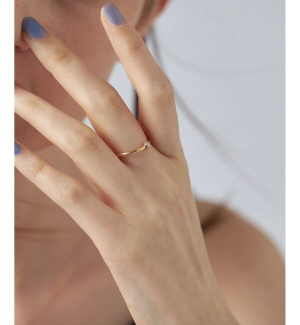 ete「[レイヤード] K18YG ダイヤモンド リング バイカラー」|リング|