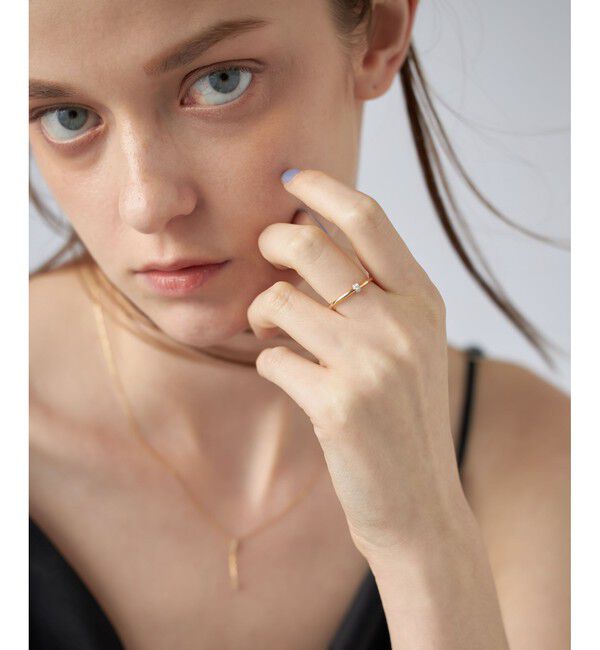 ete「[レイヤード] K18YG ダイヤモンド リング バイカラー」|リング|