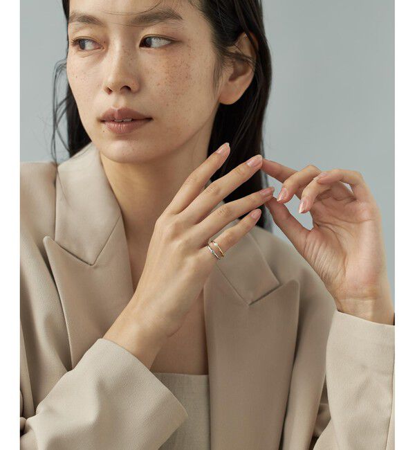 Jouete「[フォークピンキー] リング ジルコニア&times;パール コンビカラー」|リング|