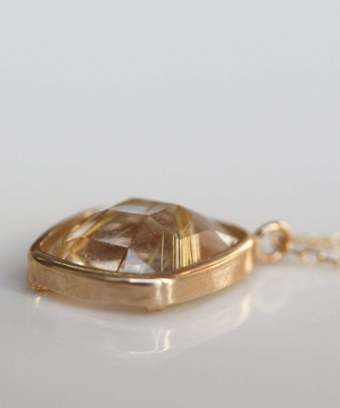  「カラーストーン ネックレス  | K10YG 〈ミルキーアクアマリン / ルチルクォーツ〉」|ネックレス|