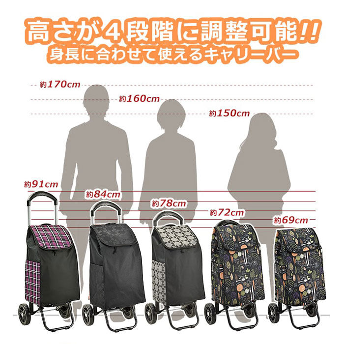 BACKYARD FAMILY「ショッピングカート おしゃれ 通販 2輪 折りたたみ 大容量 キャスター付き ショッピングバッグ」|その他|