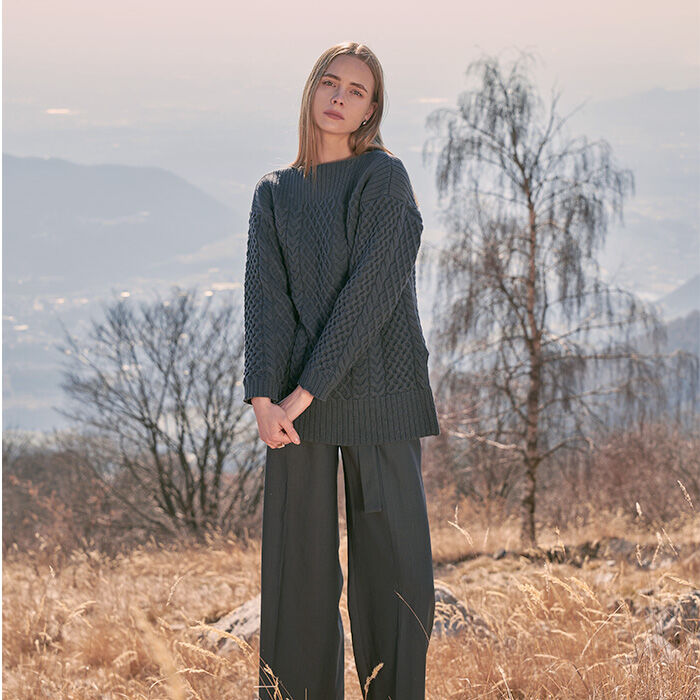 BACKYARD FAMILY「MIND マインド ケーブルニット セーター レディース 長袖 通販 プルオーバー 重ね着」|ニット・セーター|