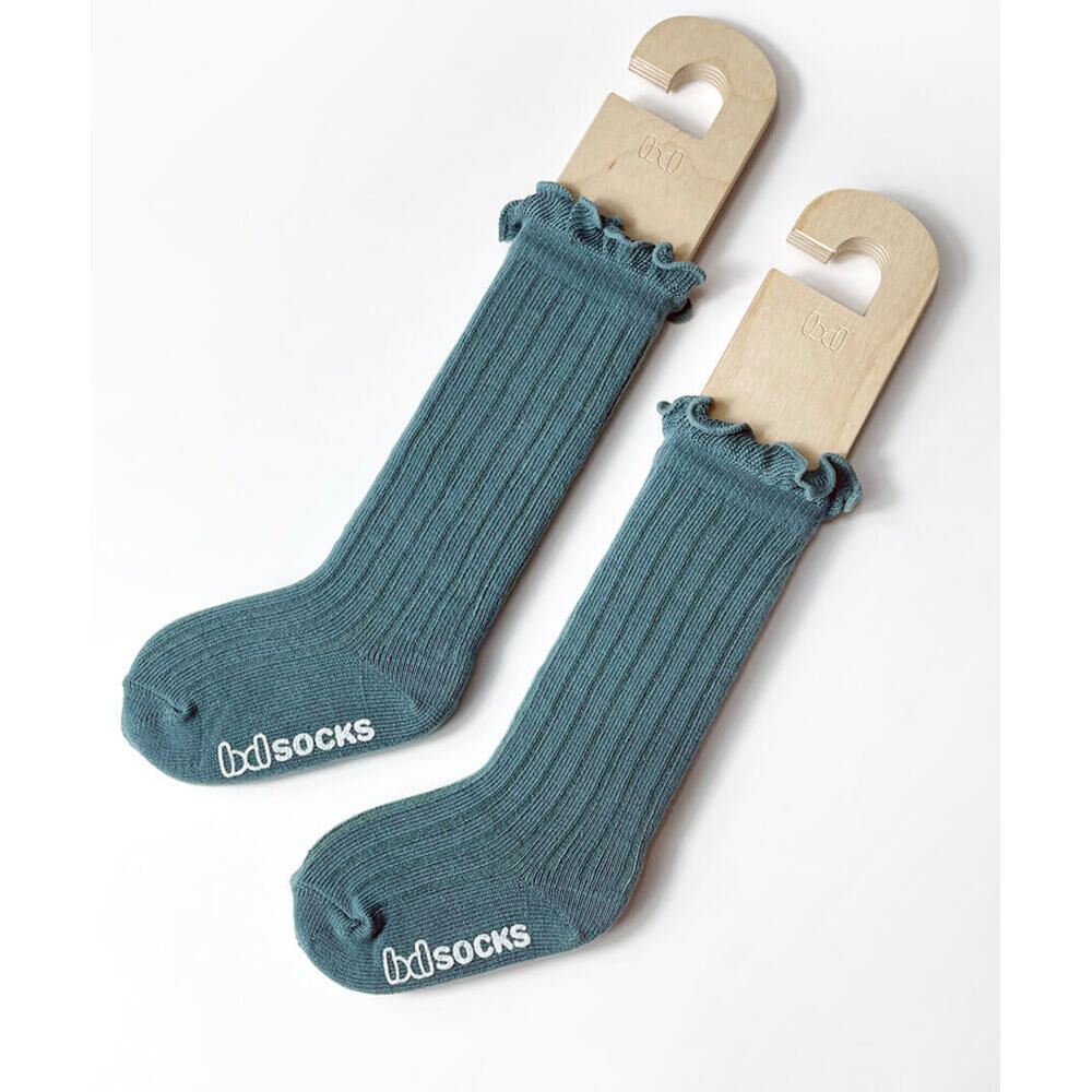 BACKYARD FAMILY「靴下 キッズ 女の子 ハイソックス 通販 長靴下 66012301 ソックス ロージーハイソックス」|ソックス|グリーン1