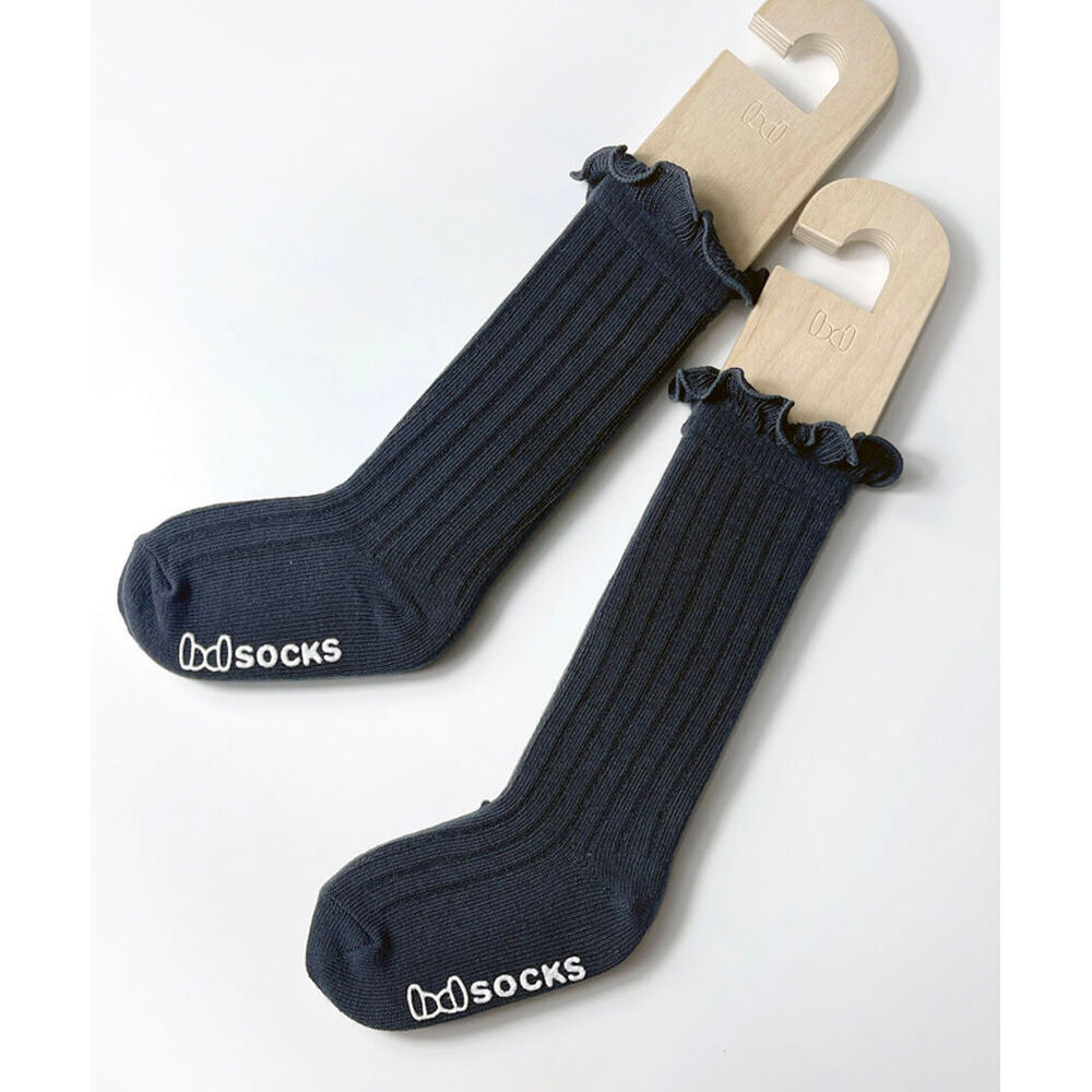 BACKYARD FAMILY「靴下 キッズ 女の子 ハイソックス 通販 長靴下 66012301 ソックス ロージーハイソックス」|ソックス|グレー1