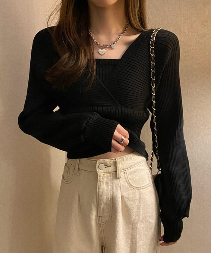 BACKYARD FAMILY「ニット レディース 長袖 通販 ショート丈 レディースニットセーター 長袖ニット」|ニット・セーター|