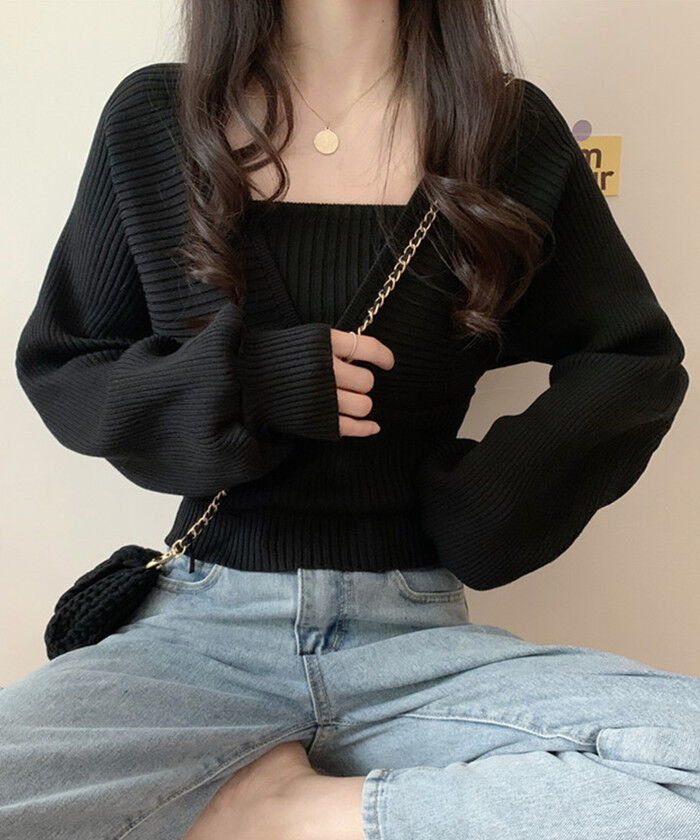 BACKYARD FAMILY「ニット レディース 長袖 通販 ショート丈 レディースニットセーター 長袖ニット」|ニット・セーター|