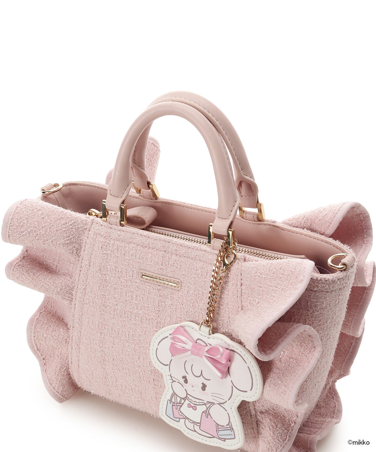 Samantha Vega「Lil ala mode&times;SAMANTHAVEGAコレクション ツイードフリルハンドバッグ」|ハンドバッグ|