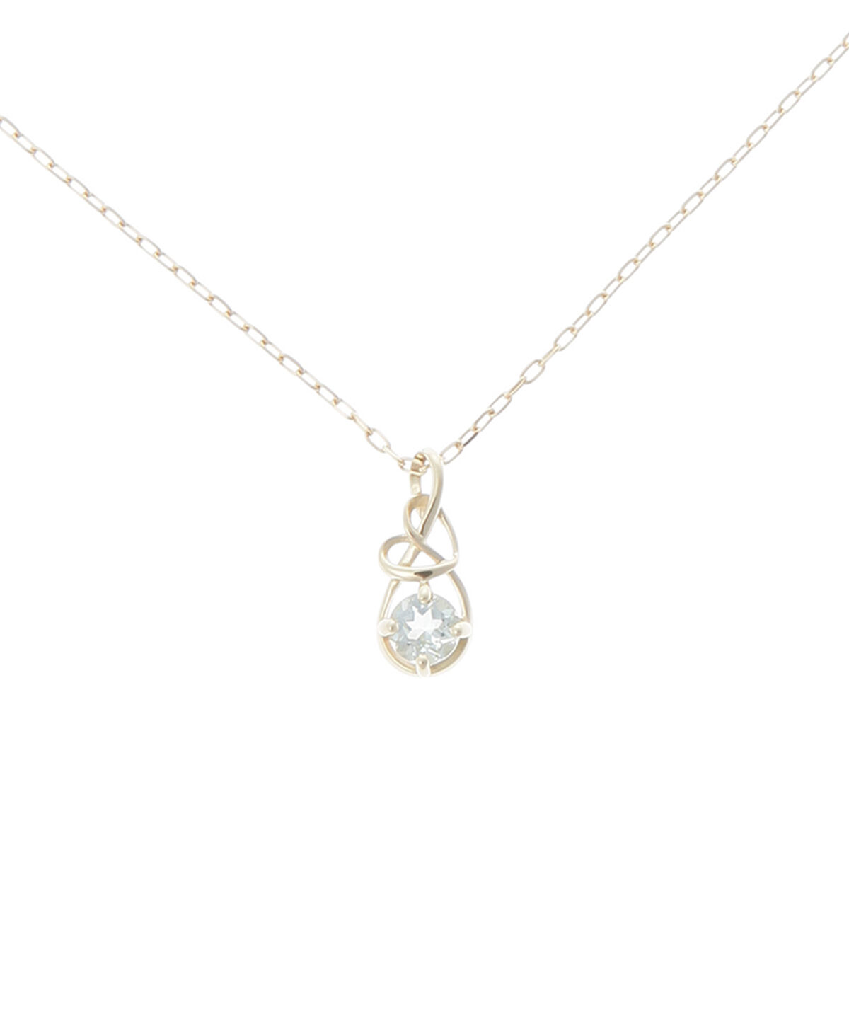 Samantha Tiara「K10 YG Infinity Love Knot バースデーストーンネックレス≪3月 誕生石≫」|ネックレス|K10 YG