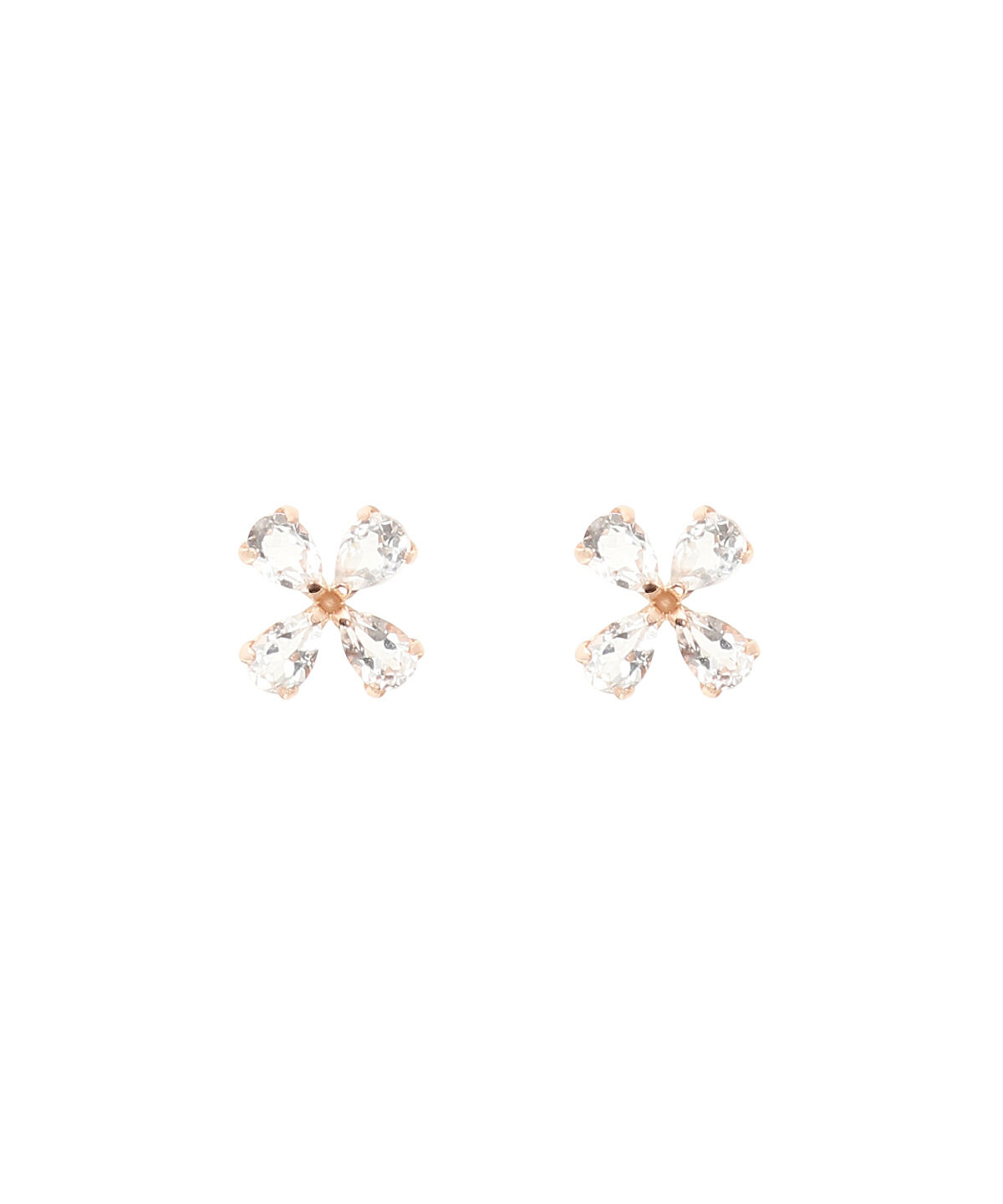 newme by Samantha Thavasa「K10 PG ホワイトトパーズ フラワーピアス ≪11月 誕生石≫」|ピアス|K10 PG