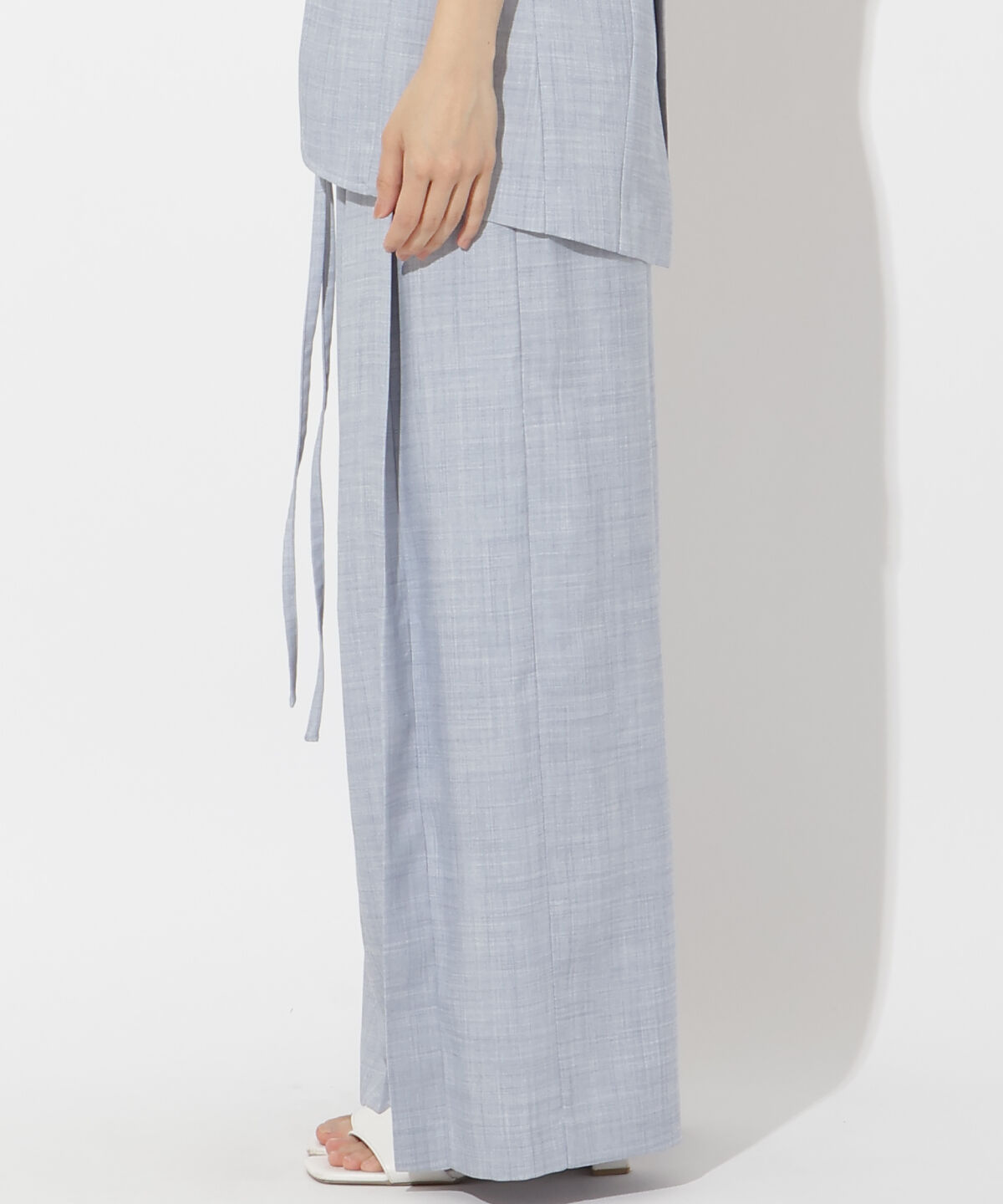 アンドクチュール「麻調プリーツワイドパンツ」|その他|