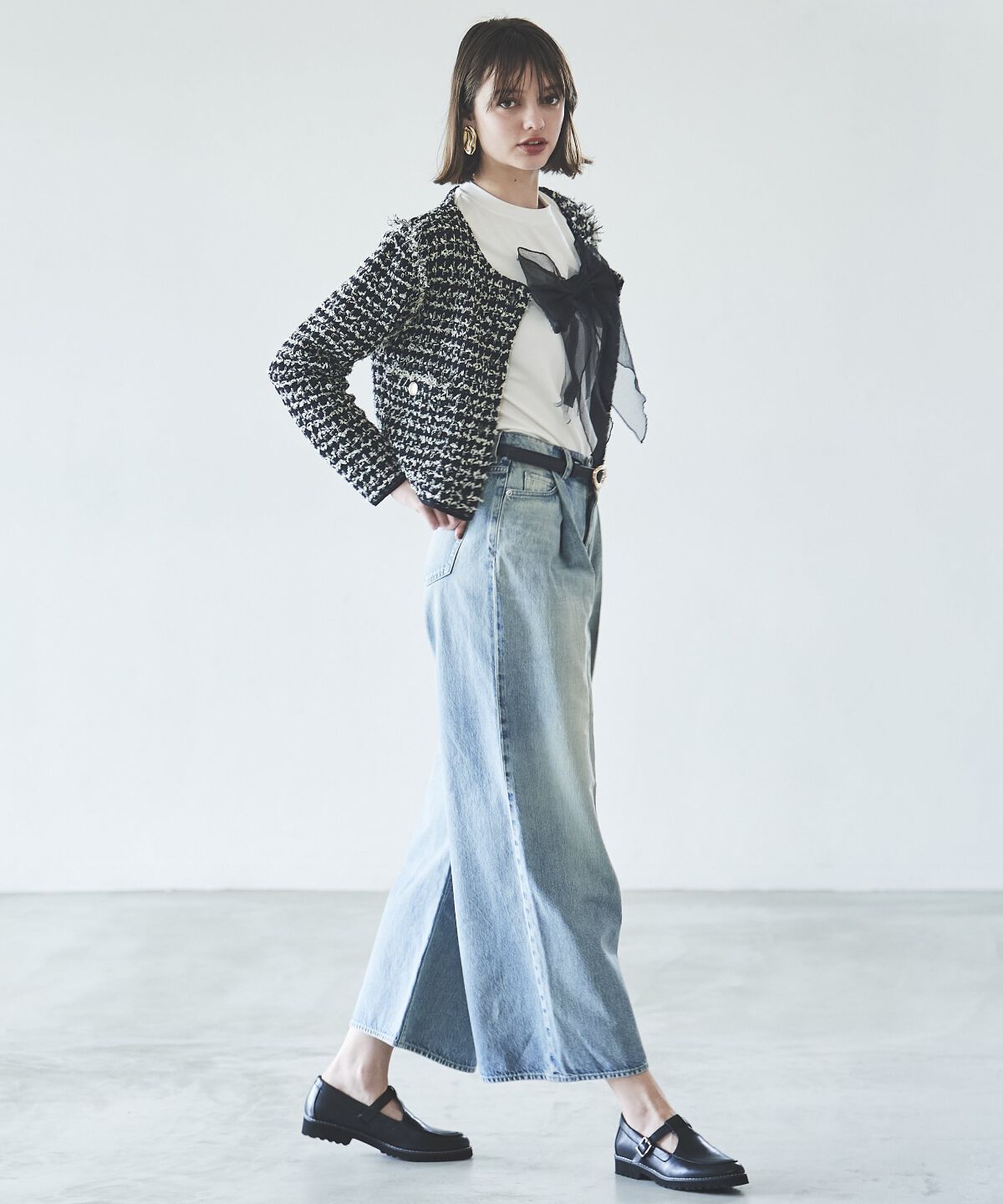 アンドクチュール「フリンジニットツイードカーディガン」|その他|