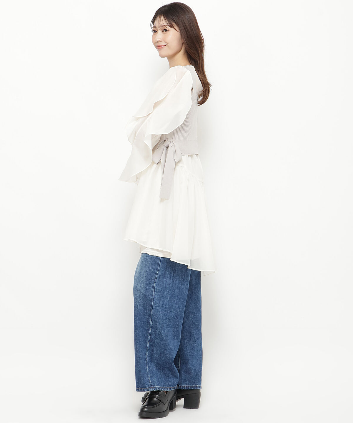 アンドクチュール「ニットレイヤードチュニック」|チュニック|