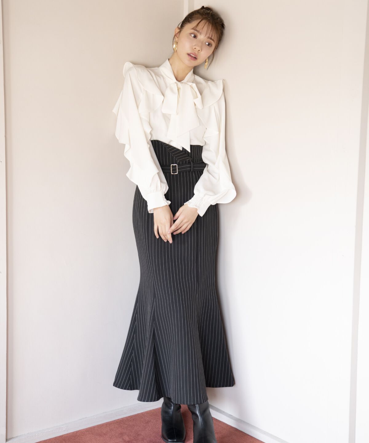 アンドクチュール「ウエスト折り返しマーメイドスカート」|スカート|