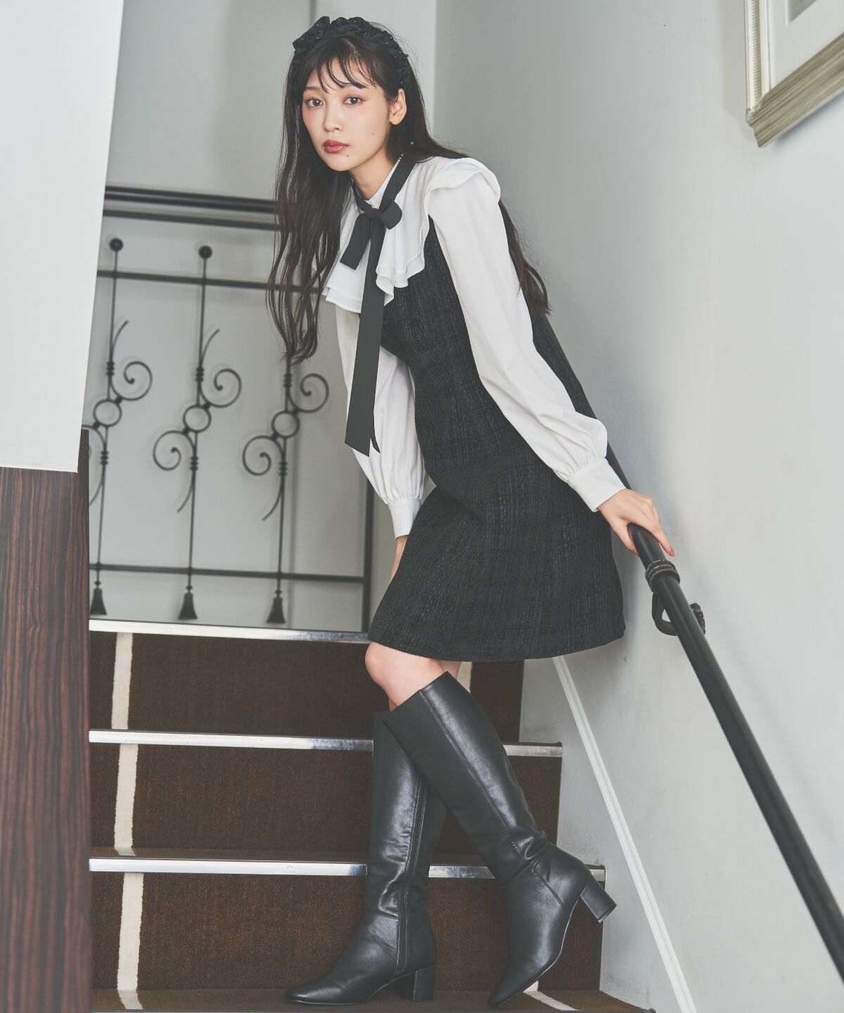 アンドクチュール「ボウタイミニワンピース」|ワンピース|