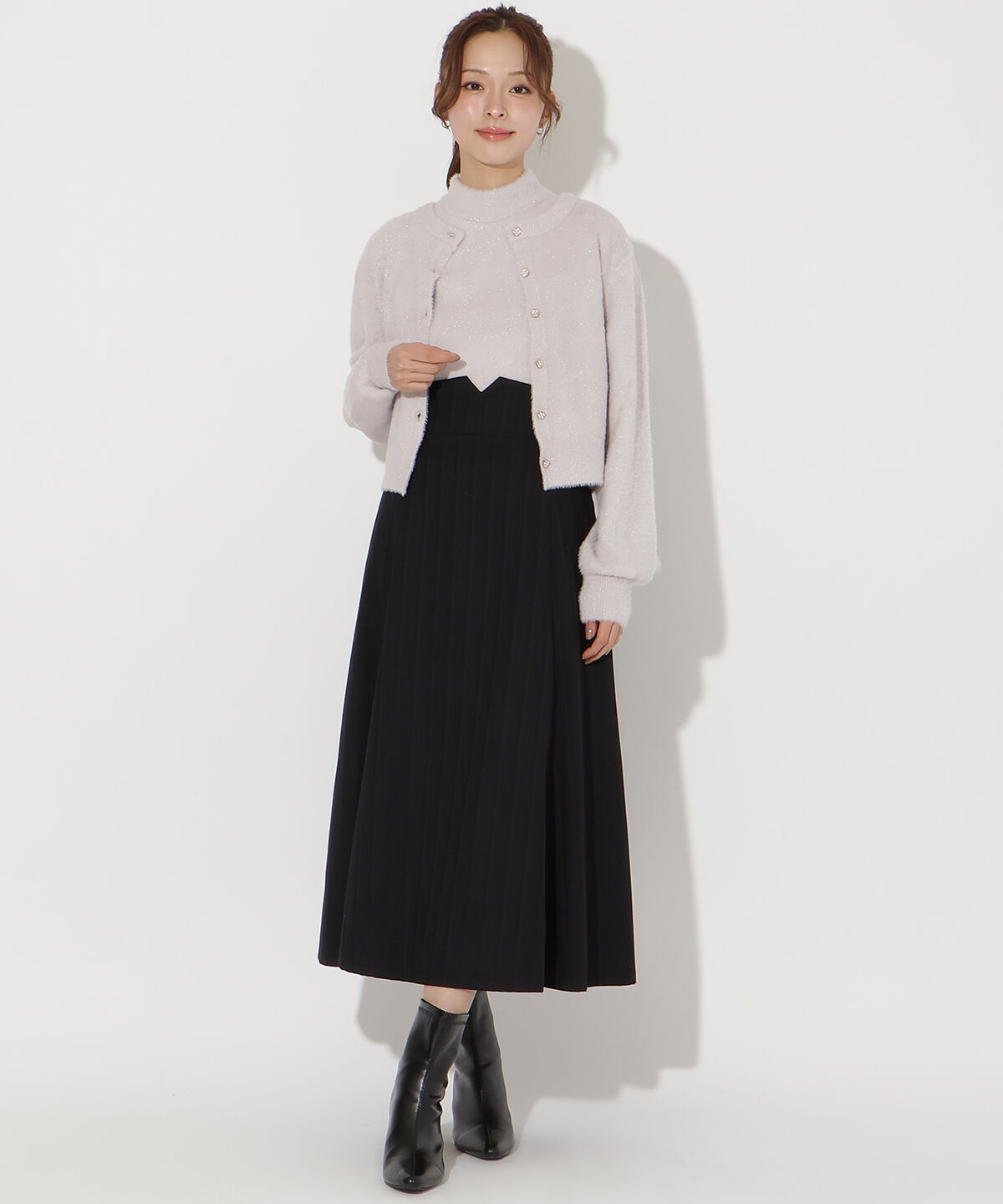 アンドクチュール「フェザーニットアンサンブル」|カーディガン|