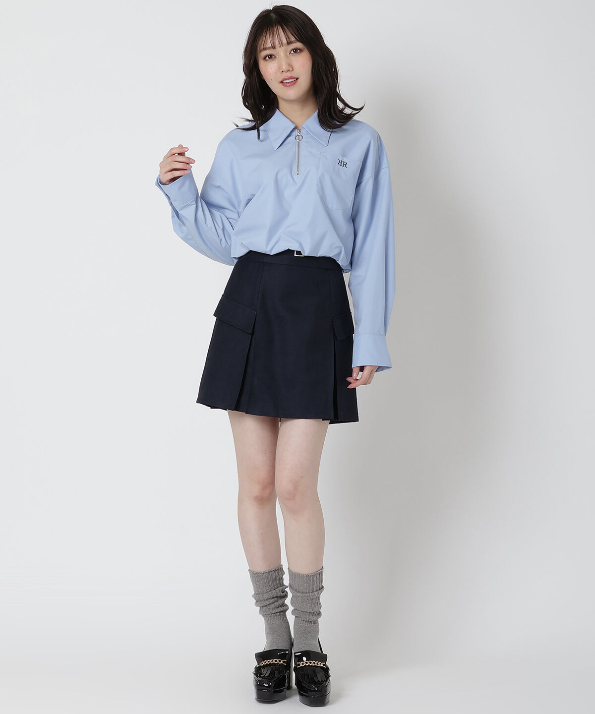 REDYAZEL「ジップ刺繍シャツ」|シャツ・ブラウス|