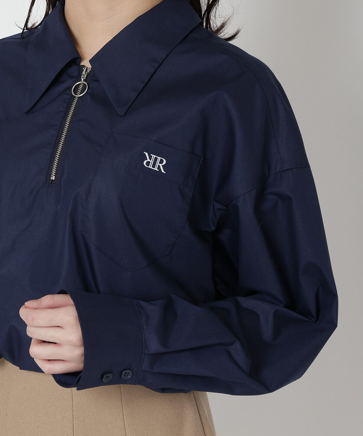 REDYAZEL「ジップ刺繍シャツ」|シャツ・ブラウス|