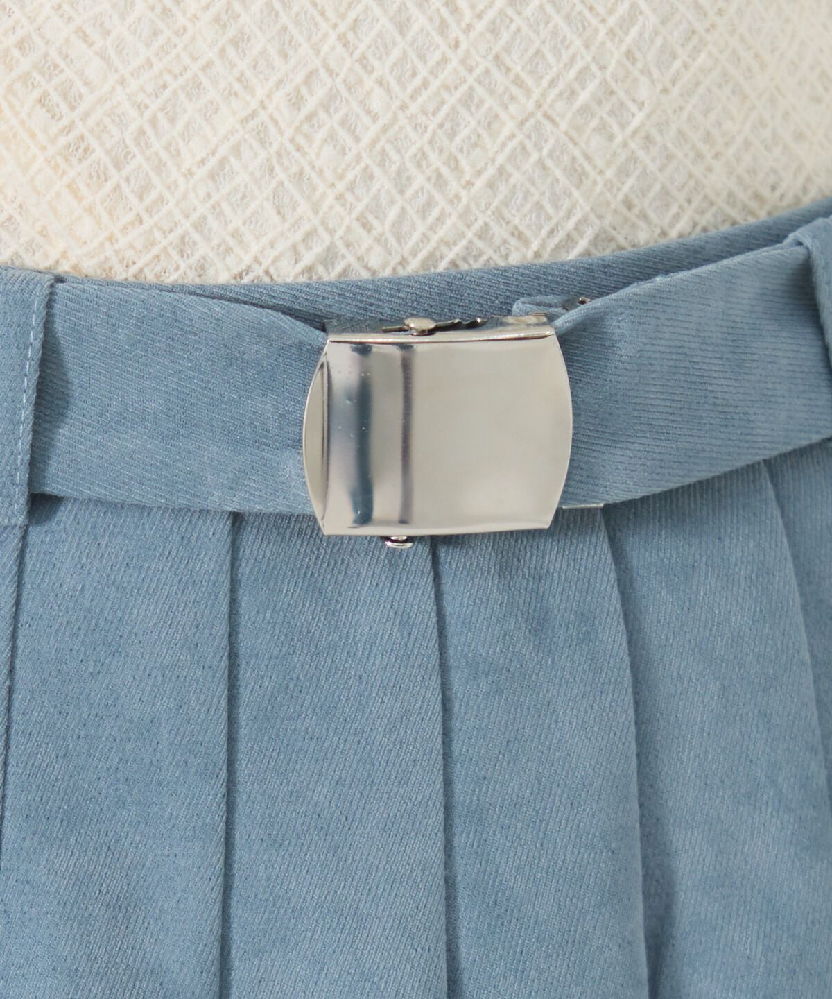 REDYAZEL「ベルテッドプリーツミニスカート」|フレア|