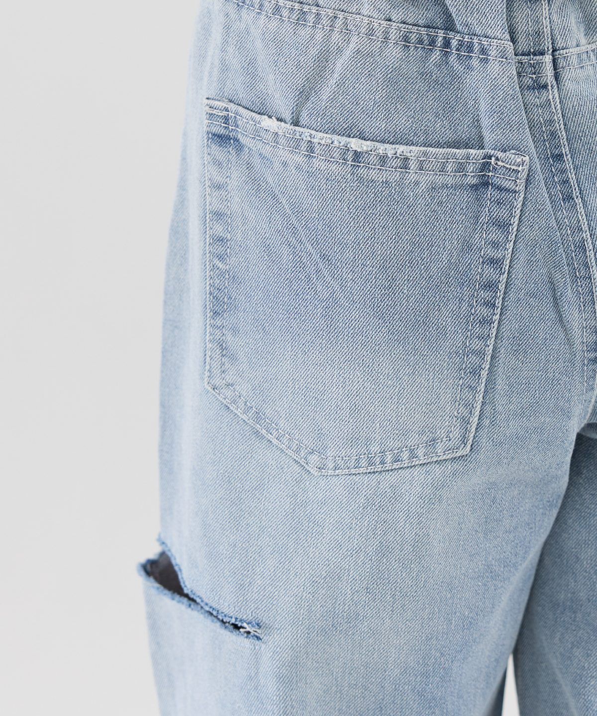 REDYAZEL「サイドダメージワイドパンツ」|デニム|