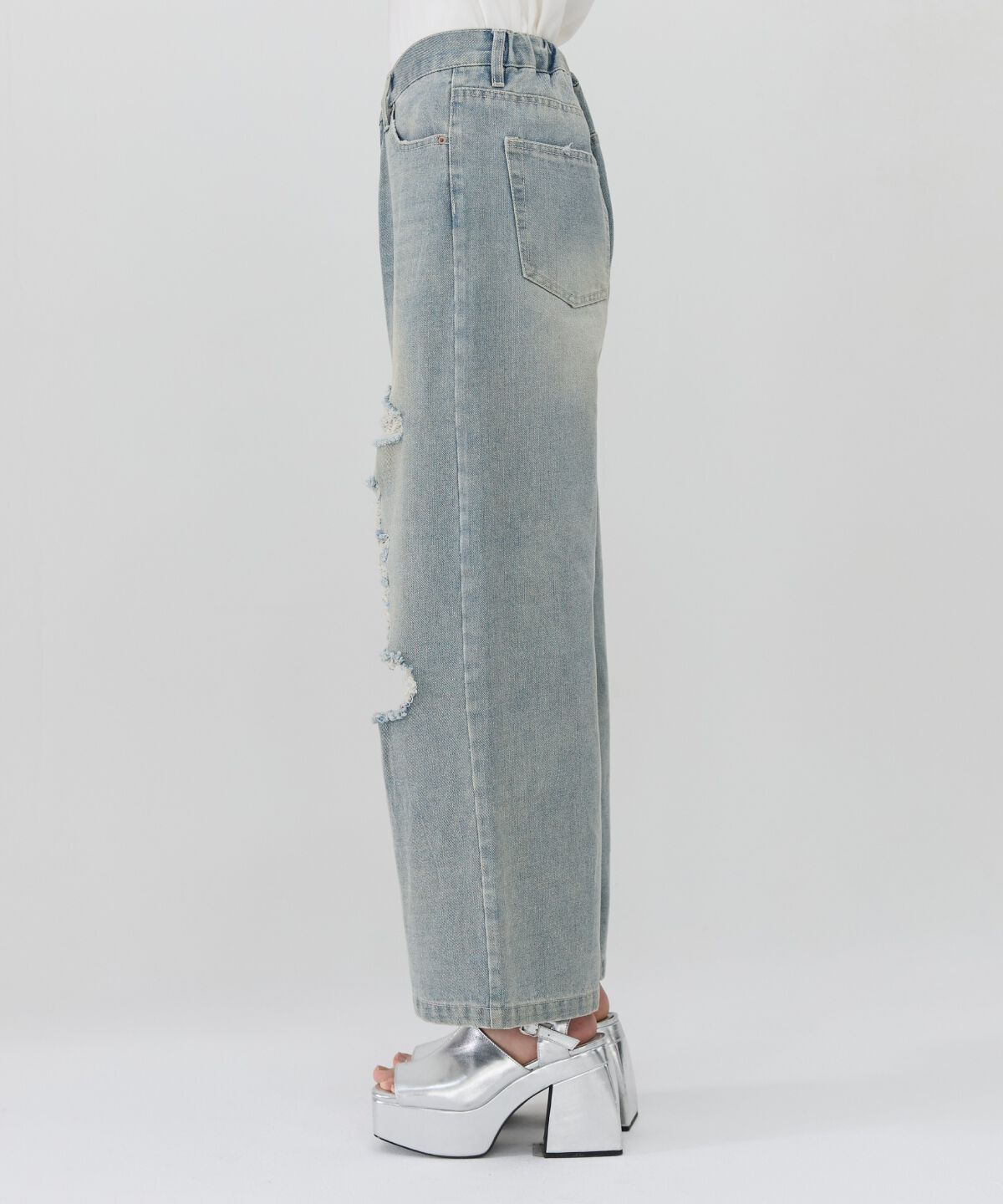 REDYAZEL「ダメージワイドデニムパンツ」|その他|