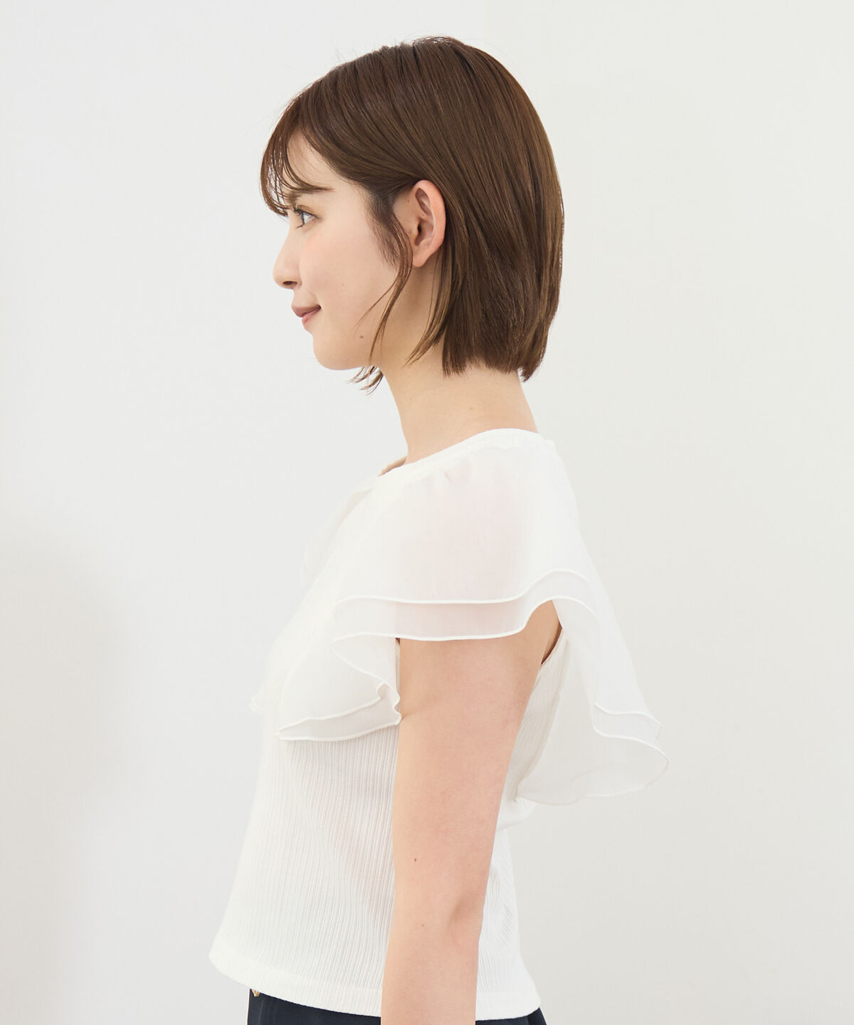 REDYAZEL「シアーフレアスリーブリブカットソー」|Tシャツ・カットソー|