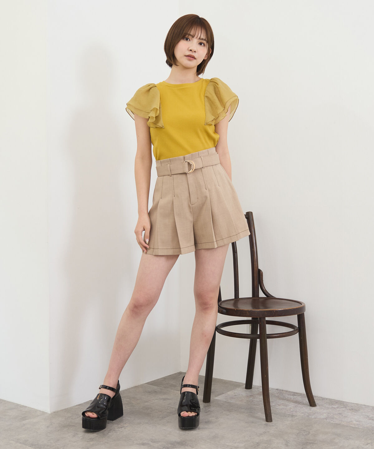 REDYAZEL「シアーフレアスリーブリブカットソー」|Tシャツ・カットソー|