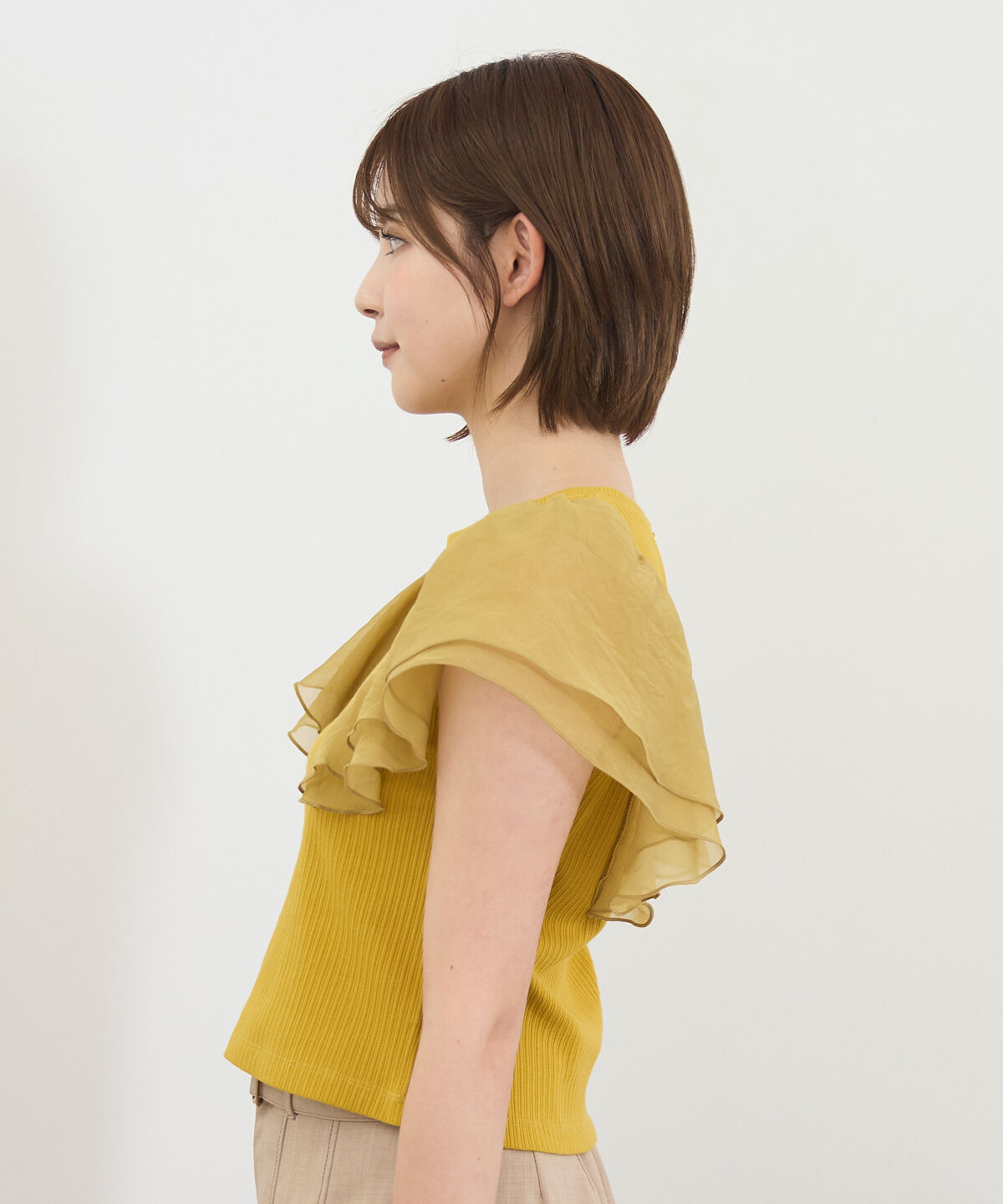REDYAZEL「シアーフレアスリーブリブカットソー」|Tシャツ・カットソー|