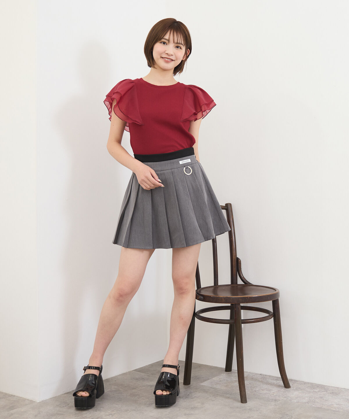 REDYAZEL「シアーフレアスリーブリブカットソー」|Tシャツ・カットソー|