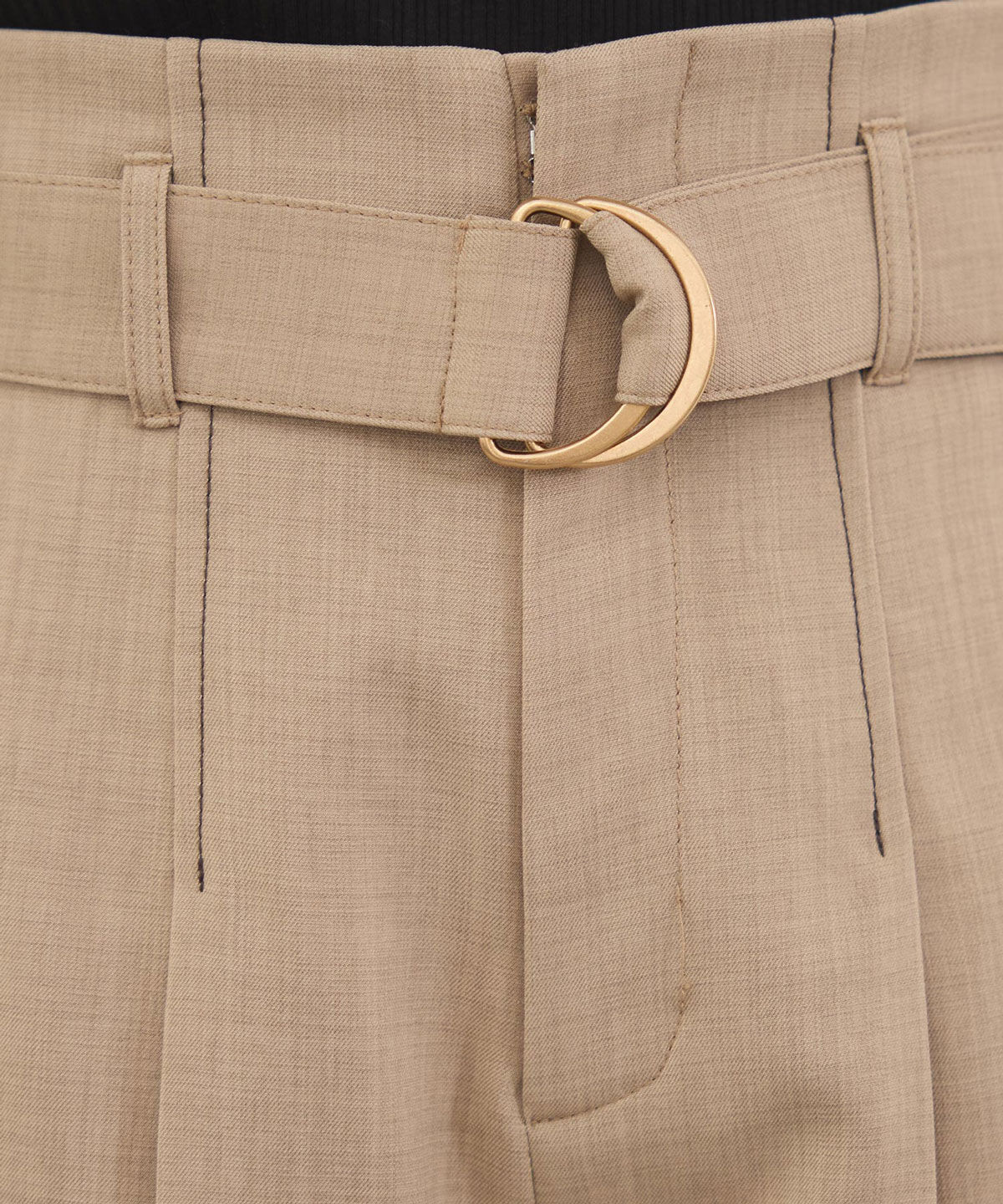 REDYAZEL「配色ステッチハイウエストタックショートパンツ」|キュロット|