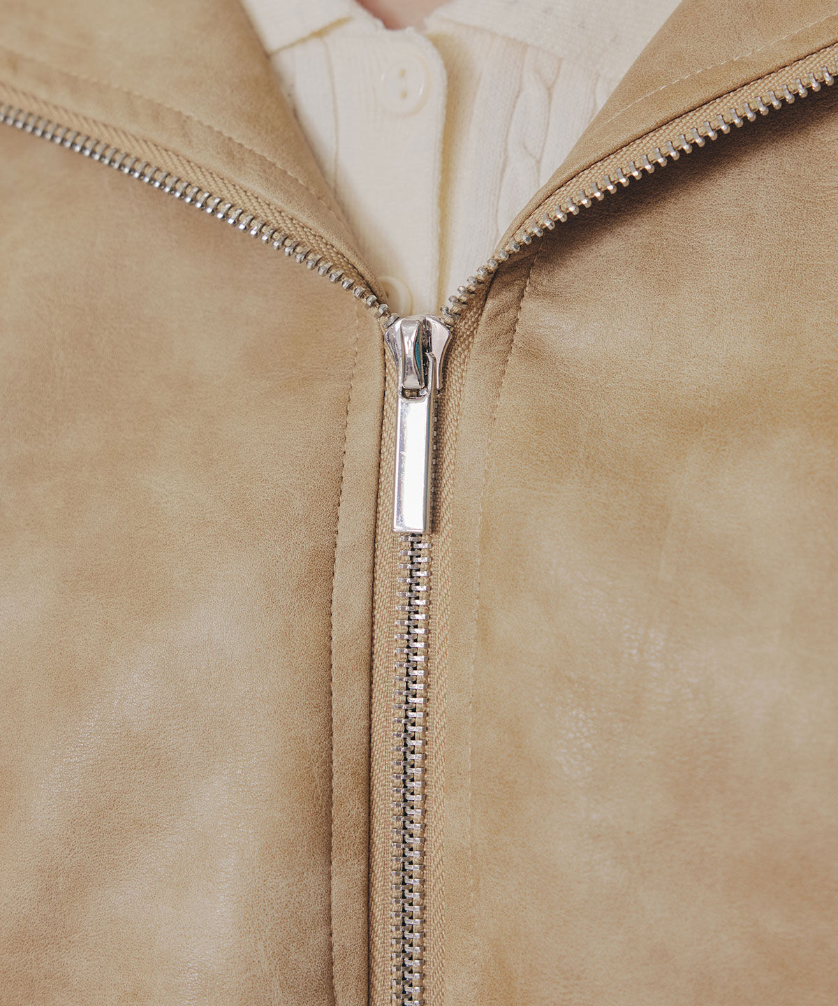 REDYAZEL「ヴィンテージライクレザーフーディブルゾン」|ブルゾン・スタジャン|