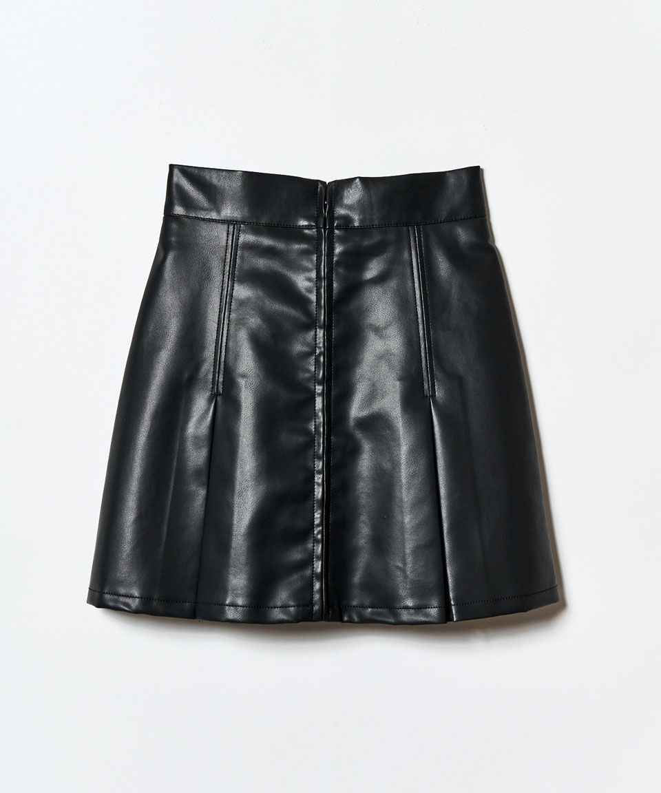 REDYAZEL「フェイクレザーBOXプリーツミニスカート」|フレア|