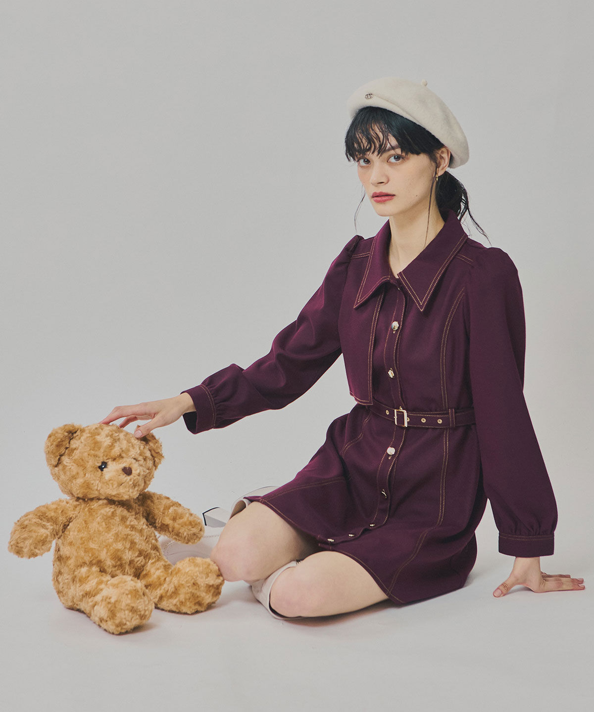 REDYAZEL「バイカラーステッチラインミニワンピース」|ワンピース|