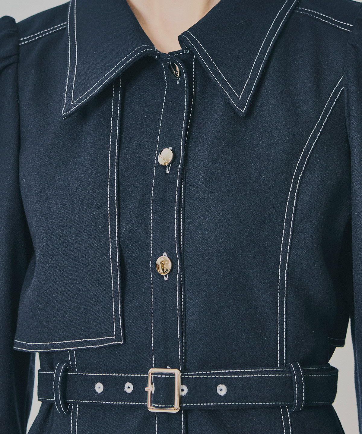 REDYAZEL「バイカラーステッチラインミニワンピース」|ワンピース|