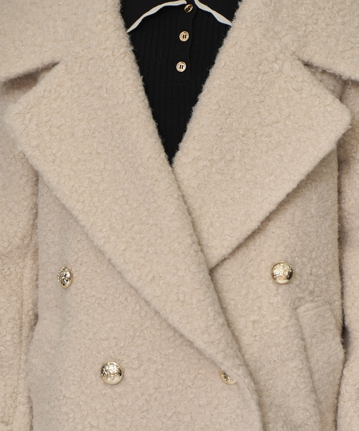 REDYAZEL「ボアダブルミドルコート」|ステンカラーコート|