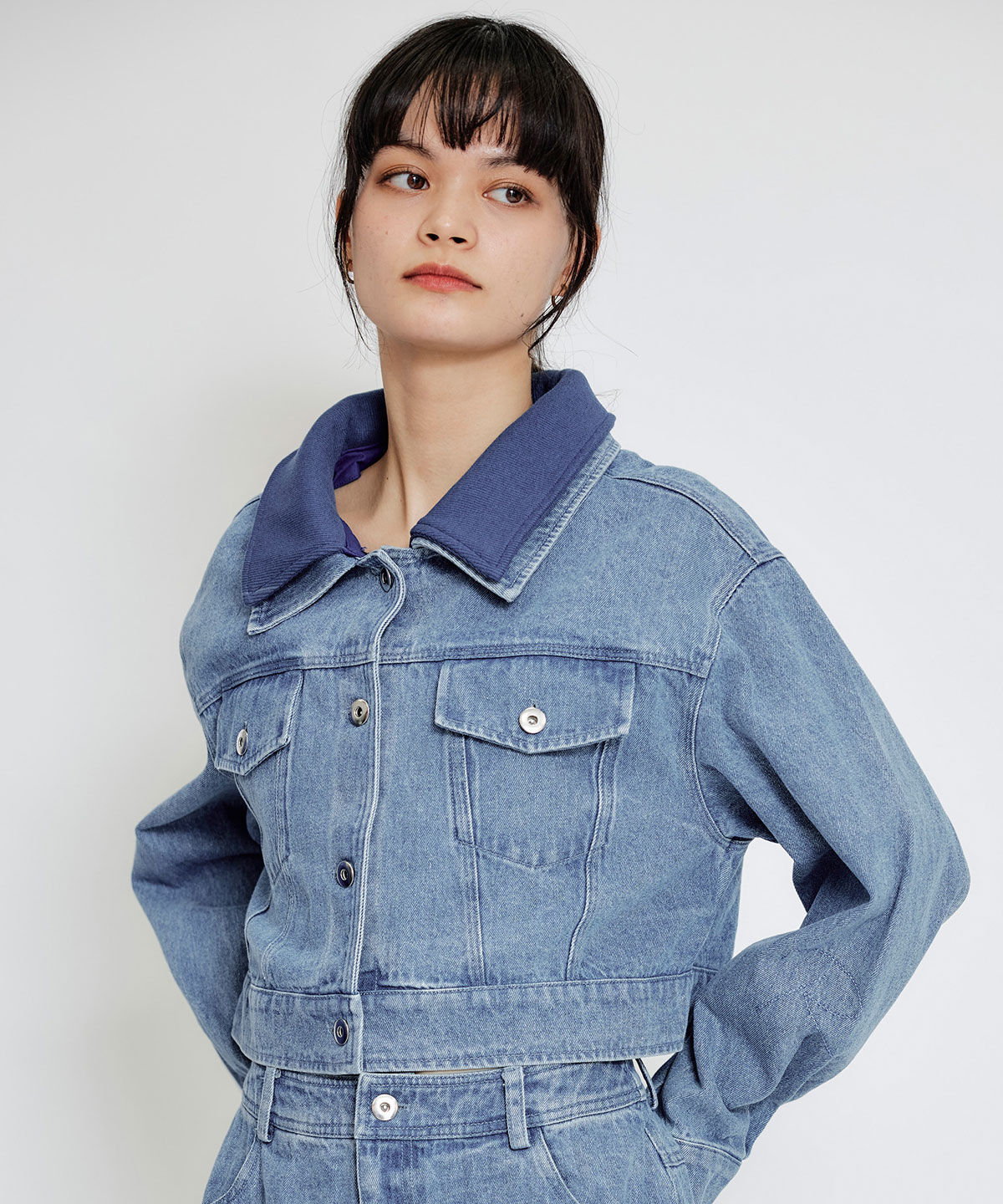 REDYAZEL「ダブルカラーデニムジャケット」|デニムジャケット|