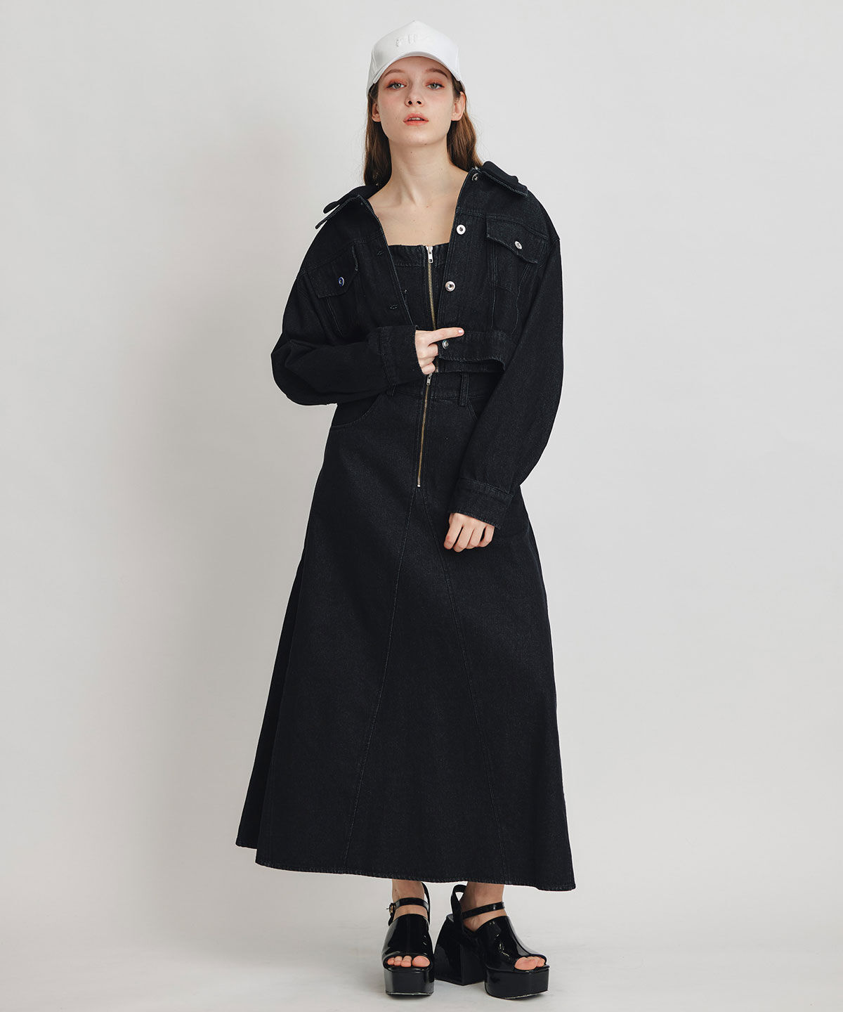 REDYAZEL「ダブルカラーデニムジャケット」|デニムジャケット|