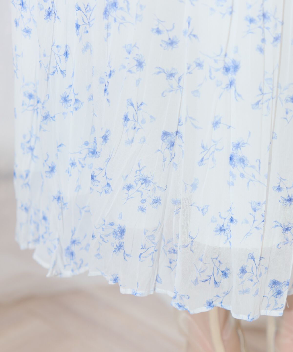 WILLSELECTION「ランダムプリーツフラワースカート」|フレア|