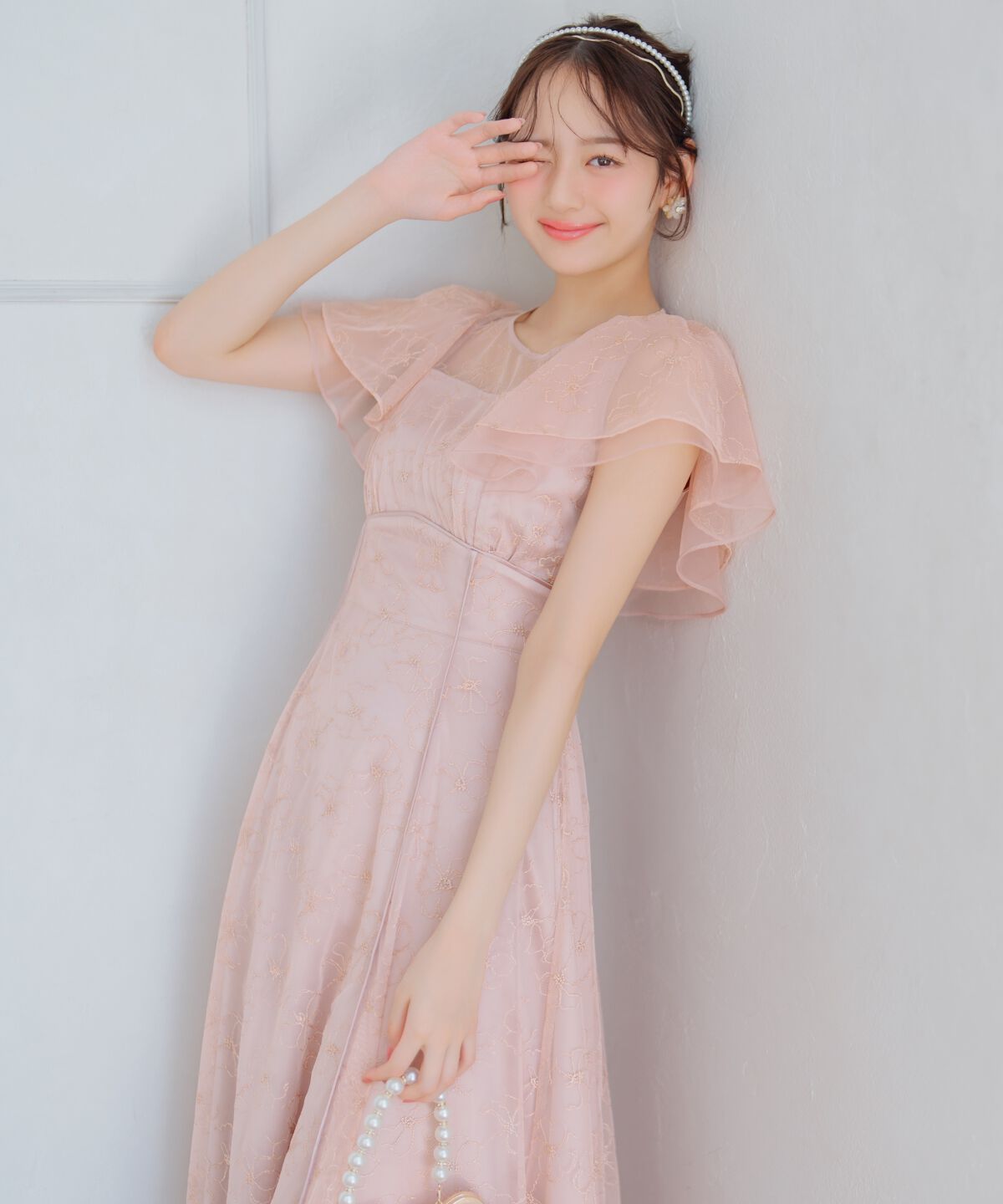 WILLSELECTION「ラッフルスリーブレースドレス」|ドレス|