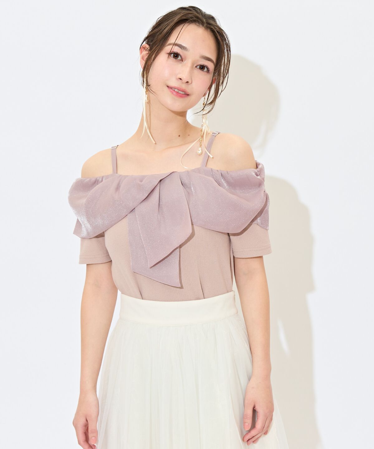 WILLSELECTION「ツイストリボンオフショルトップス」|Tシャツ・カットソー|