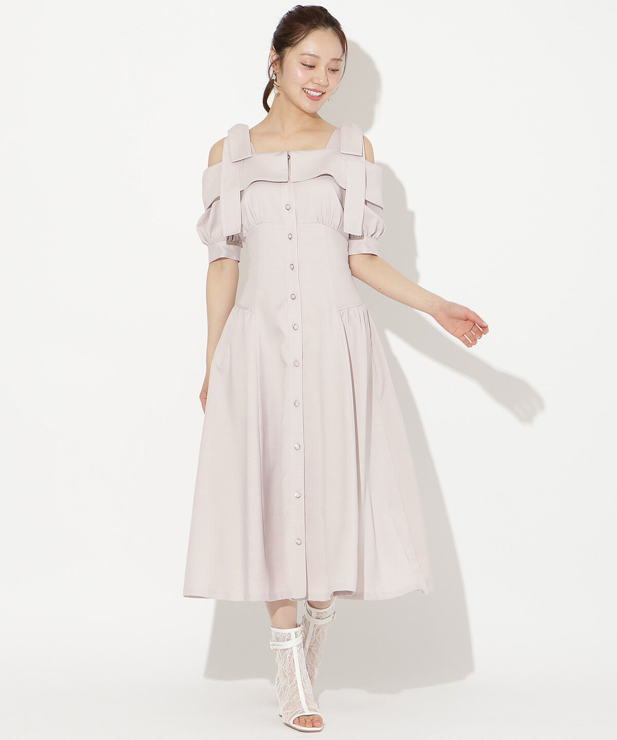 WILLSELECTION「リボンオフショルワンピース」|ワンピース|ピンク