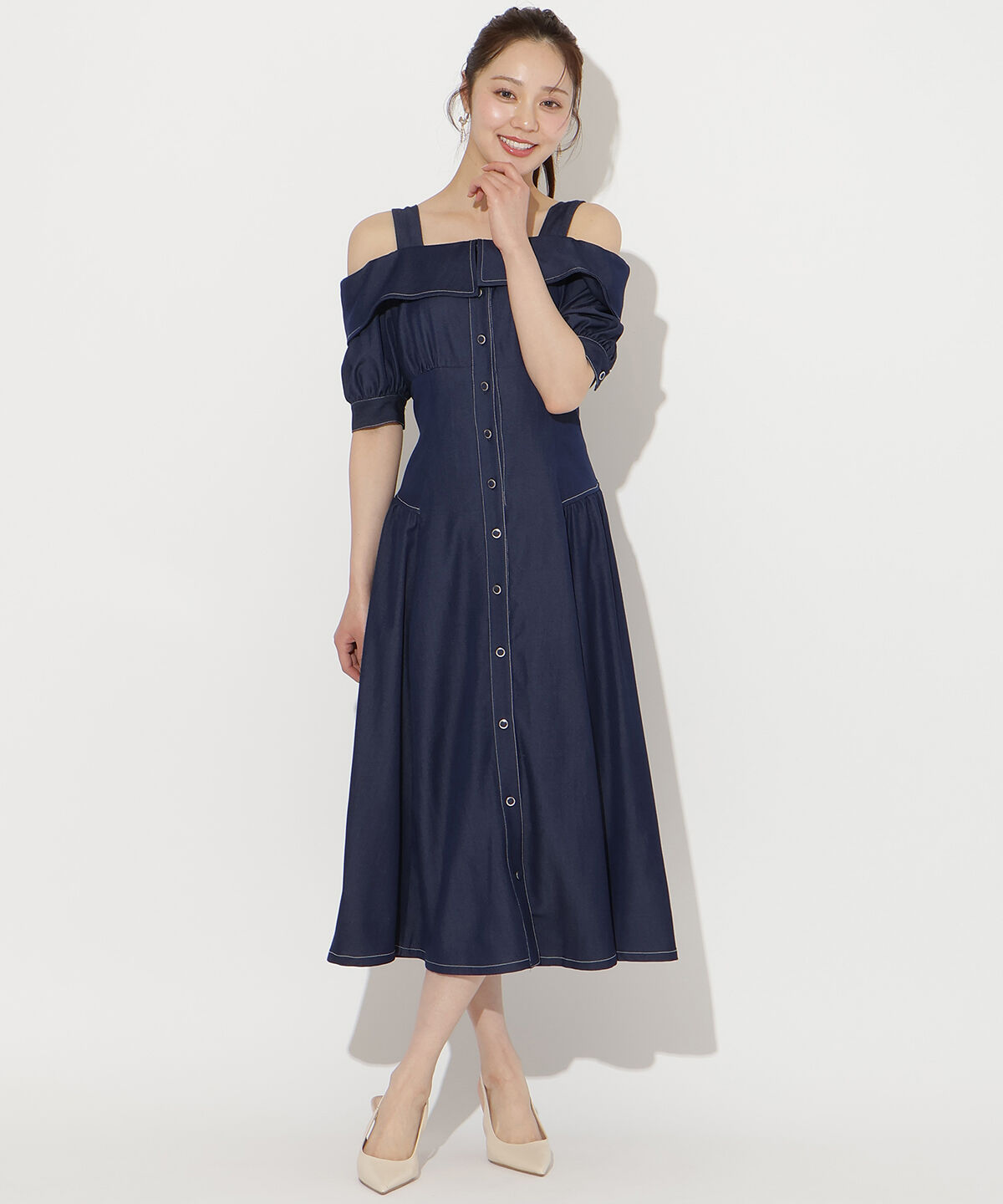 WILLSELECTION「リボンオフショルワンピース」|ワンピース|