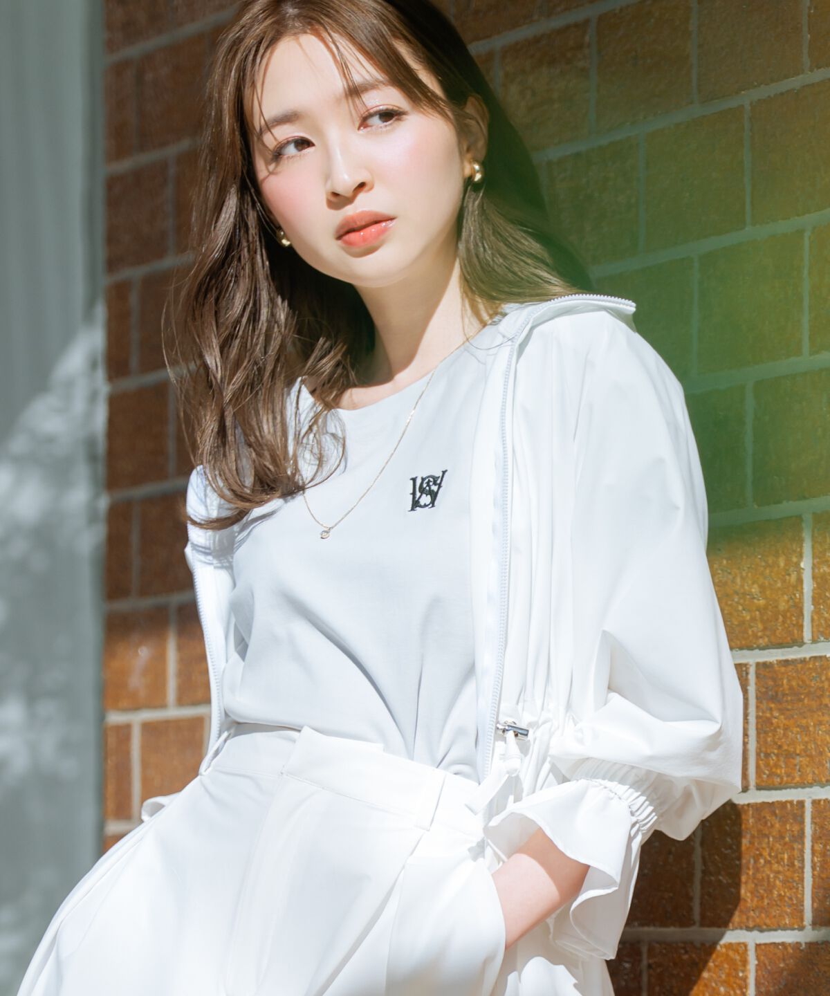 WILLSELECTION「ロゴ刺繍タックスリーブTシャツ」|Tシャツ・カットソー|サックス