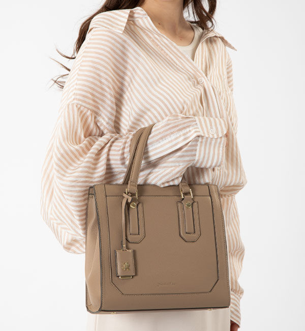  「Jewelna Rose アリゼ トートバッグ ミドルサイズ 11928」|ショルダー・メッセンジャー|グレージュ